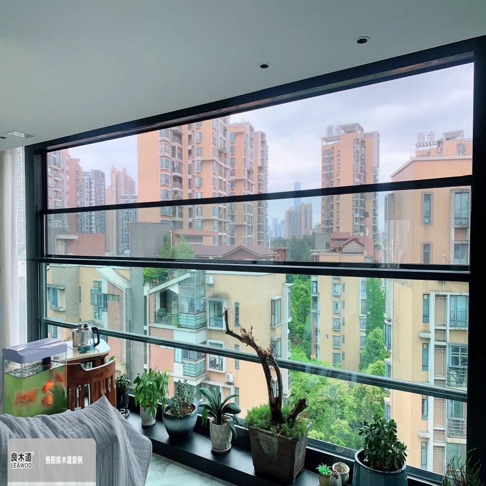 Терморазрывное алюминиевое окно-вертикалка с интеллектуальным управлением