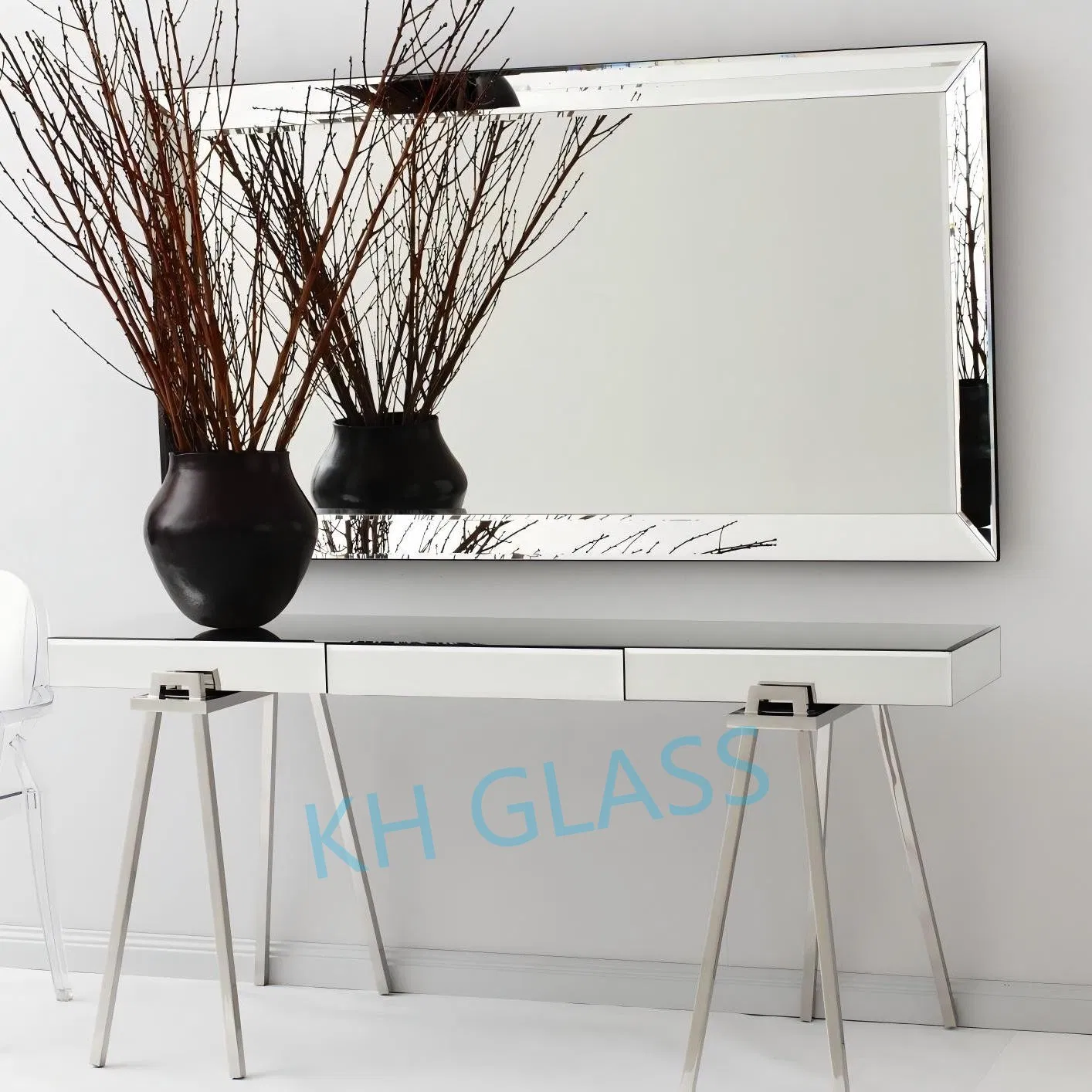 Automotive Rearview Side Mirror Ultra Clear Glass Safe Beveled Edge Aluminium Mirror