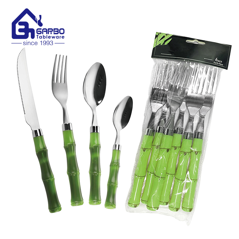 Hotsale Stainless Steel Dinner Forks with Bamboo Shape Handle