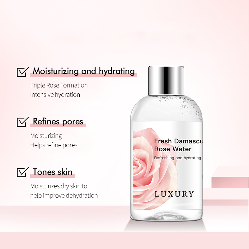 Organic Rose Skin Toner Hydrating & Soothing Facial Mist Skin Care Antioxidant Pore-Minimizing Balances Oily Facial Toner
