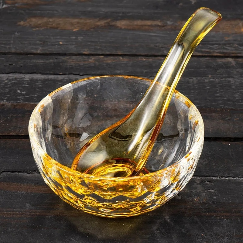 Customized Glass Tableware Dinner Spoon High Borosilicate Glass Soup Spoon
