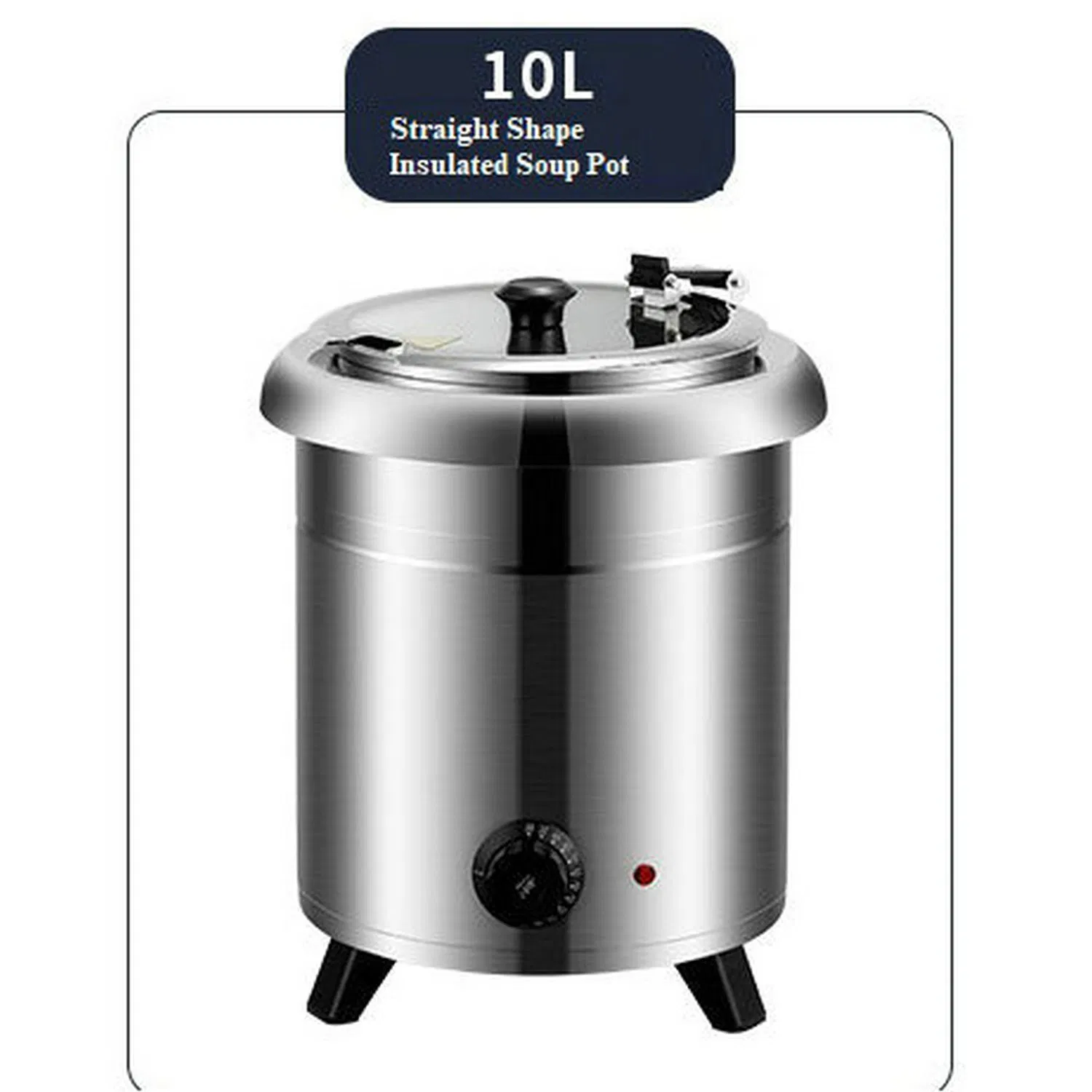 Stainless Steel 10L Capacity Thermal Insulation Soup Kettle Straight Shape