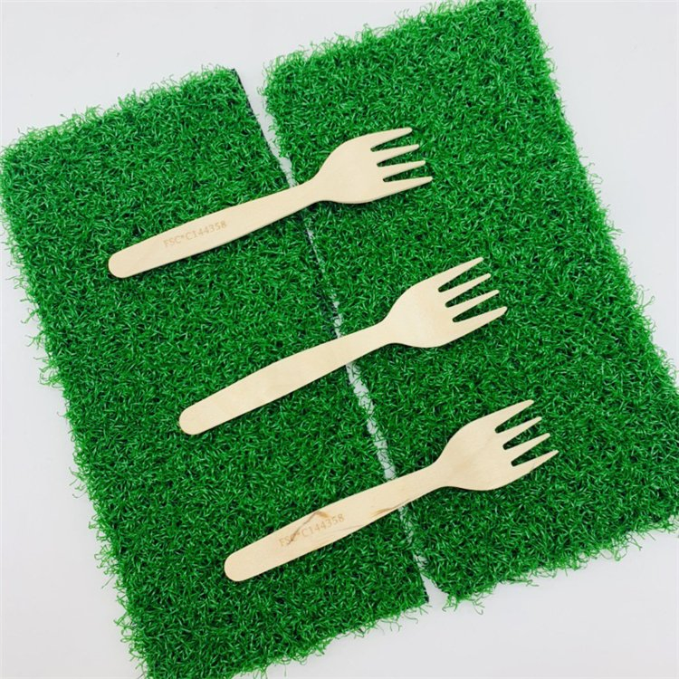 140mm Wooden Fork for Kids with Logo Printed