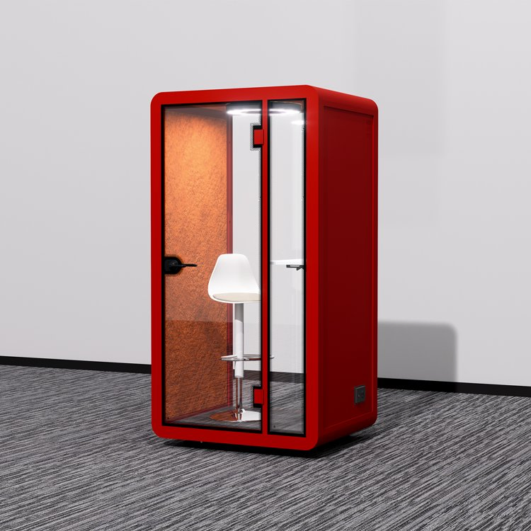 Mobile Soundproof Meeting Room with Glass and Sound-Absorbing Cotton for Corner Office Space