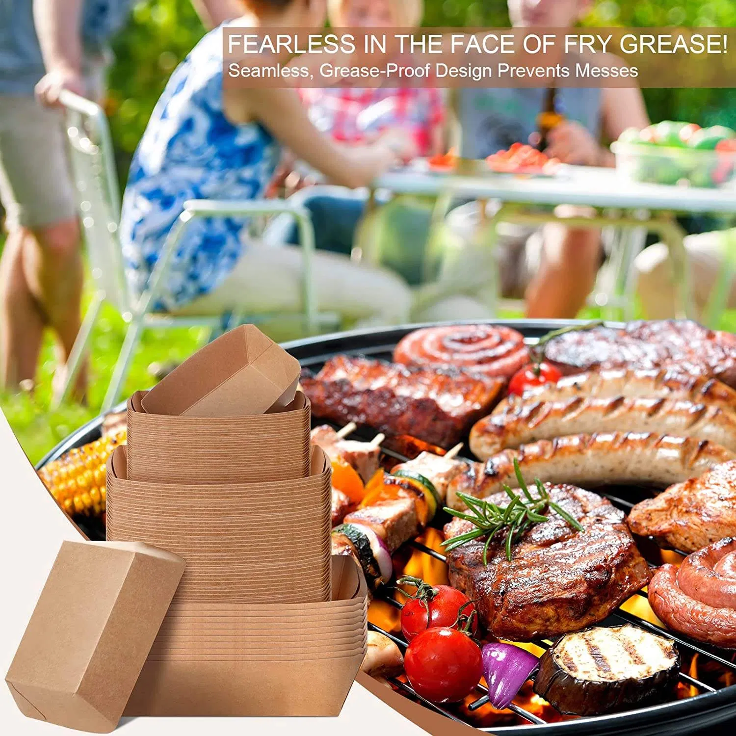 Recyclable Brown Kraft Paper Food Tray for Deli Bakery and Takeout
