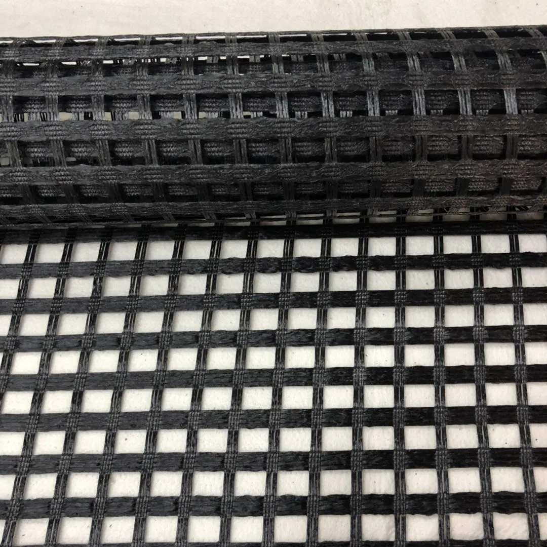 Black Color 120kn Synthetic Fiber Polypropylene / Polyester Biaxial Geogrid