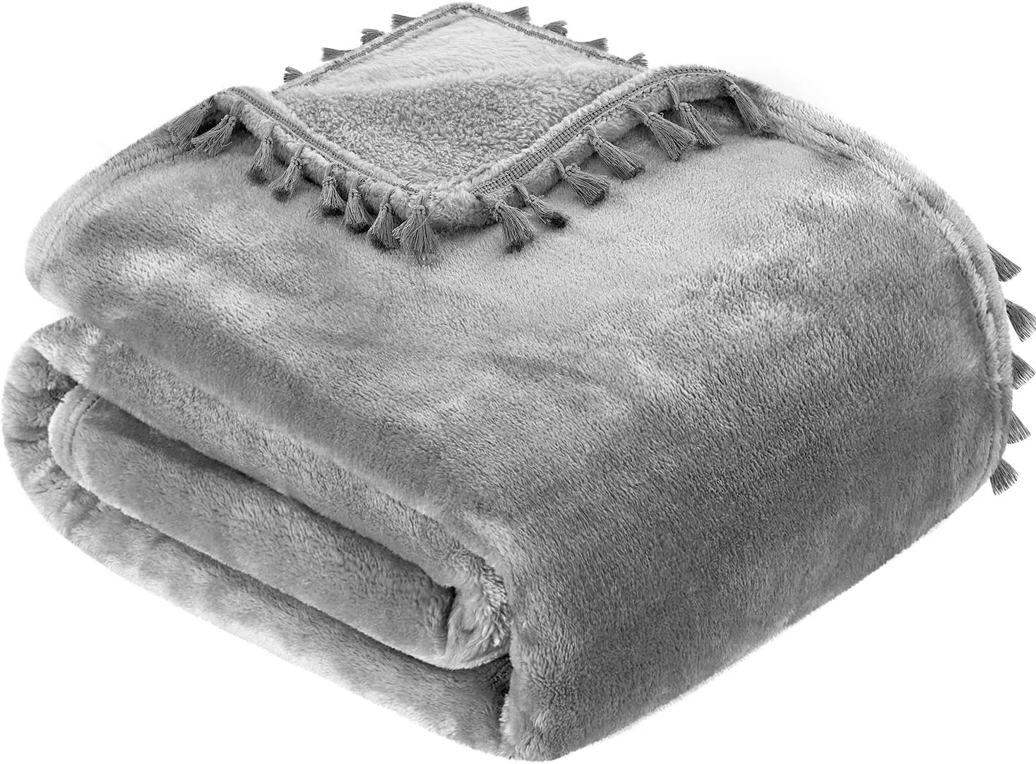 Плед флисовый с бахромой, 140x200 см