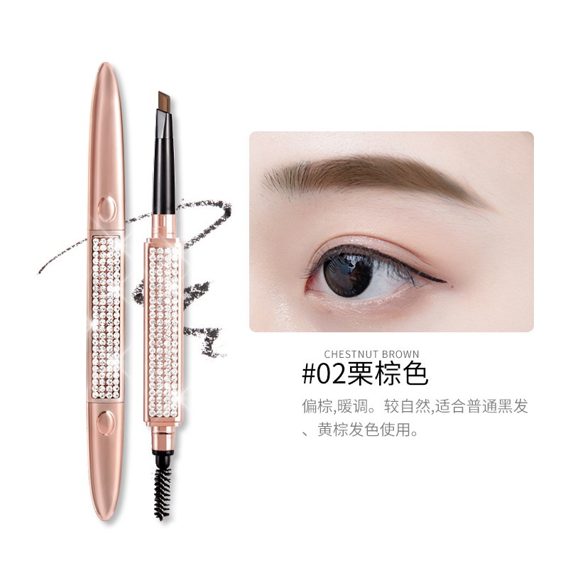 Ep05 Treeceng Double-Headed Automatic Diamond Eyebrow Pencil Water-Proof and Sweat-Proof for Beginners