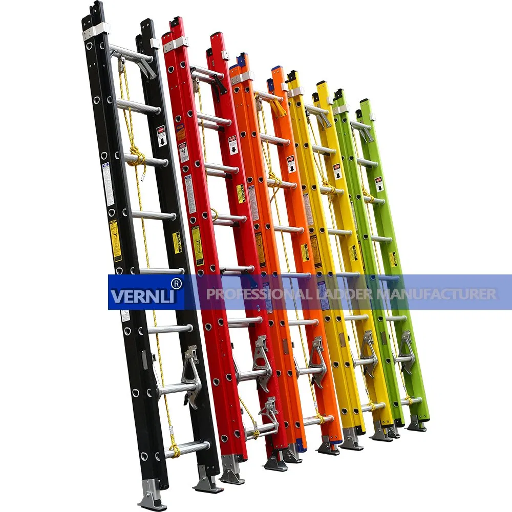 FRP Insulated Non-Conductive Extendable Folding Extension Stair Ladder for Telecom