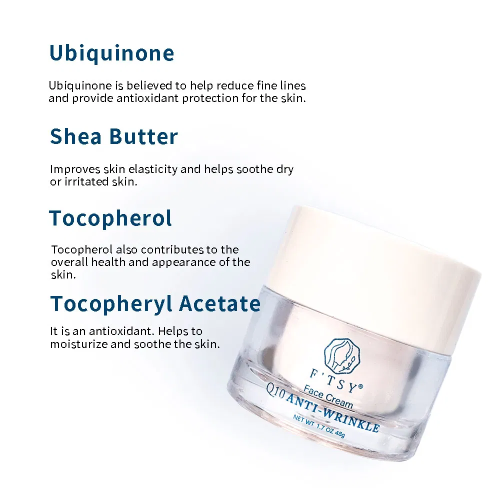 Soothing Q10 Anti Wrinkle Face Cream Moisturizing Antioxidant Facial Cream Private Label