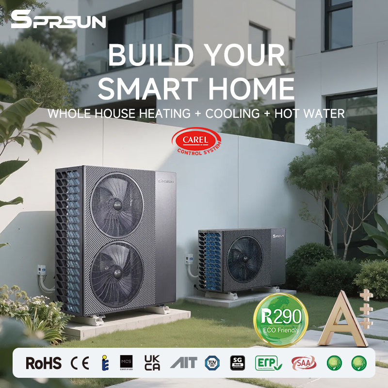 Тепловой насос воздух-вода Sprsun R290 для нагрева воды
