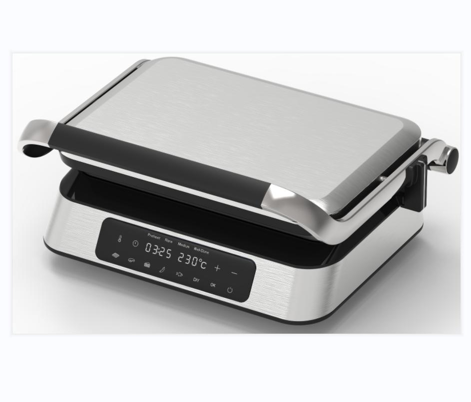 2-Slice Commercial Panini Grill Press Smokeless Digital Contact Press Grill