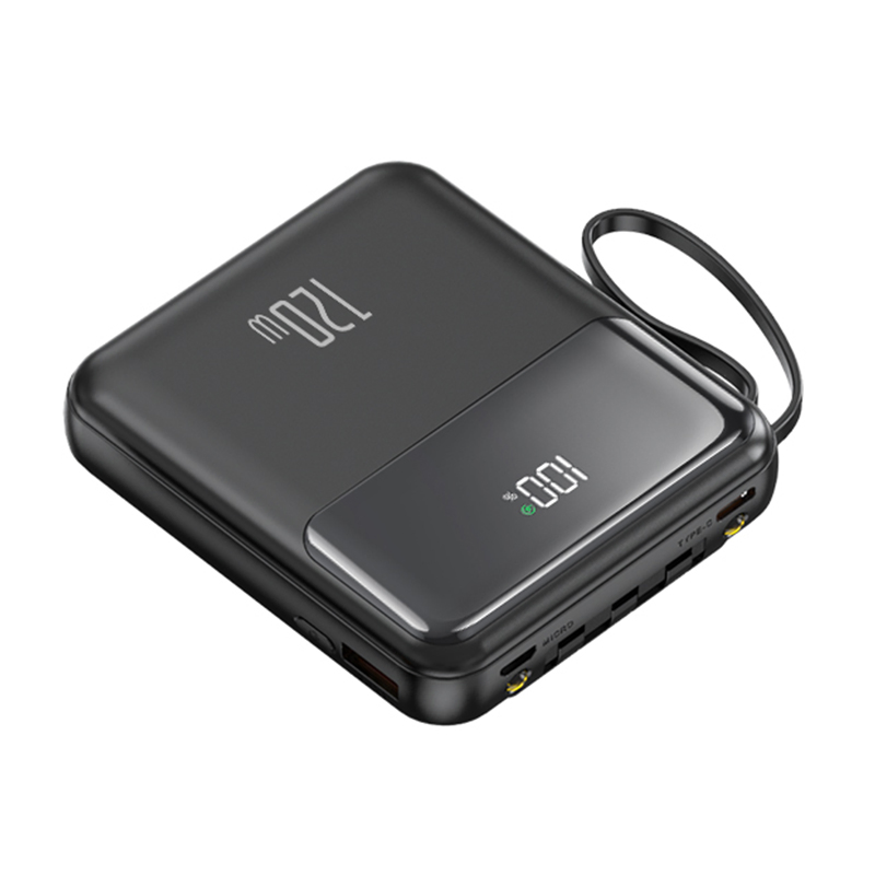 Ультракомпактный Power Bank с дисплеем и 4 проводами