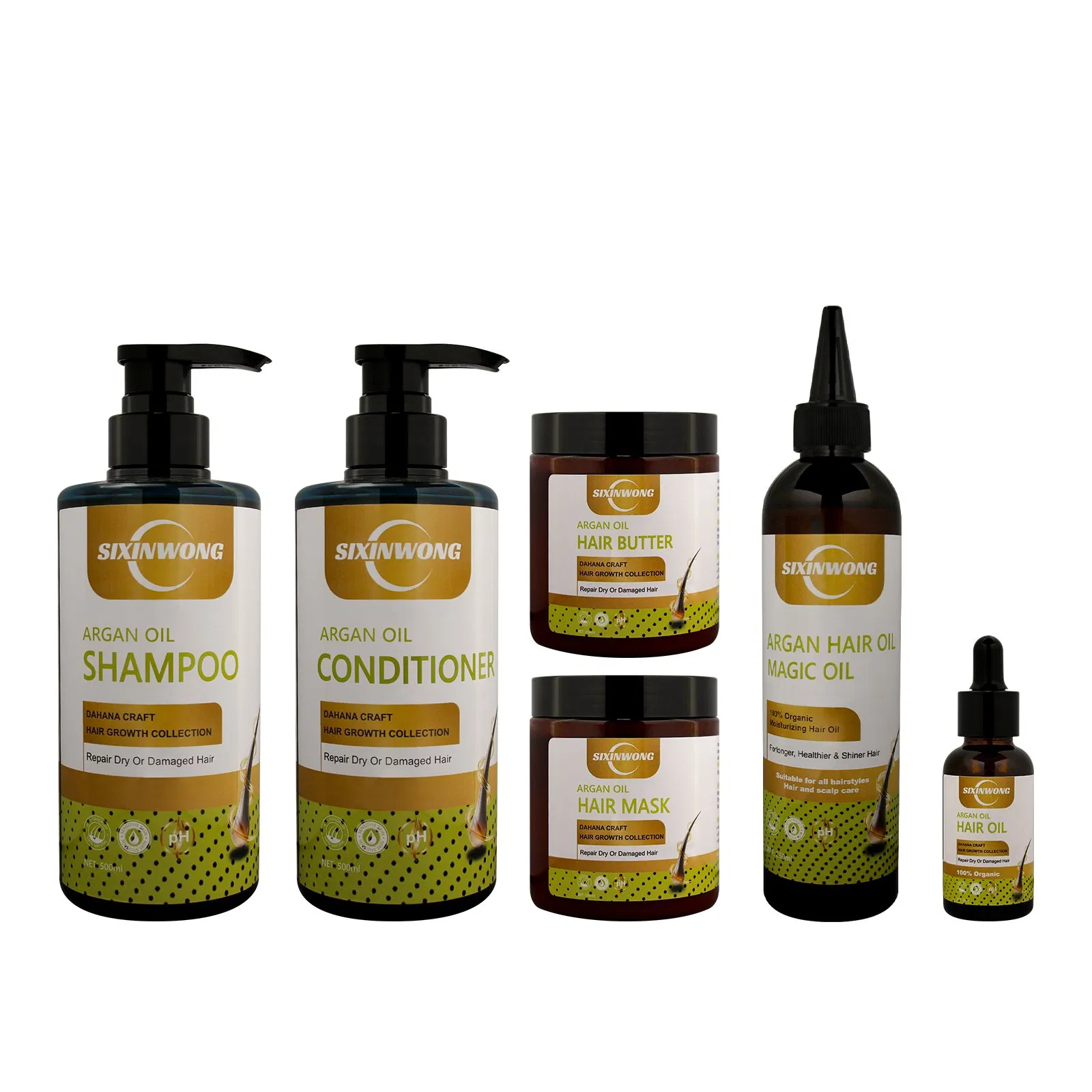 Beauty Cosmetics Hair Care Repairs Damaged Treatment Loss Argan Oil Shampoo Set