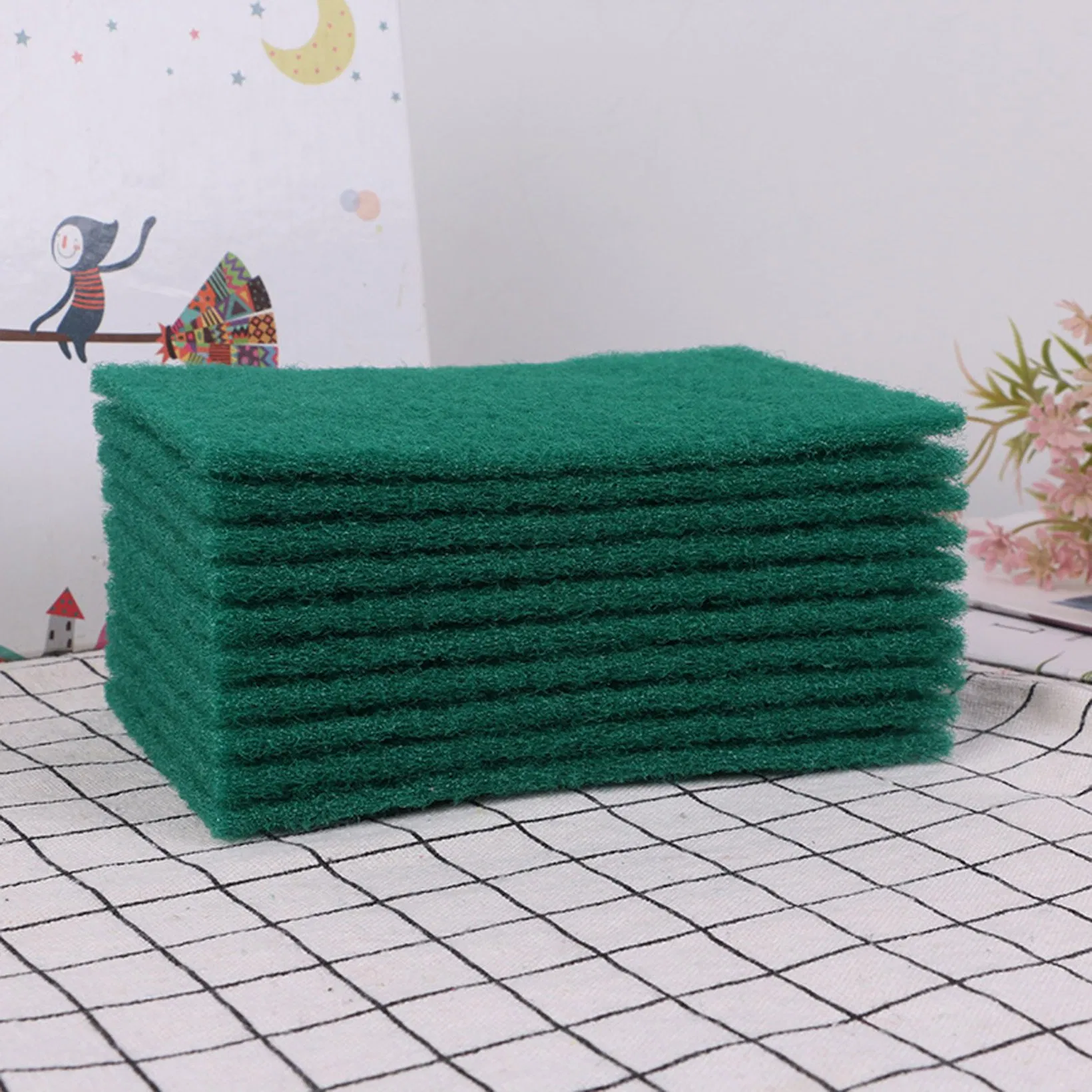 Kitchen and Dish Cleaning Heavy Duty Scour 10 Pads Green Non-Scratch Scour Pads
