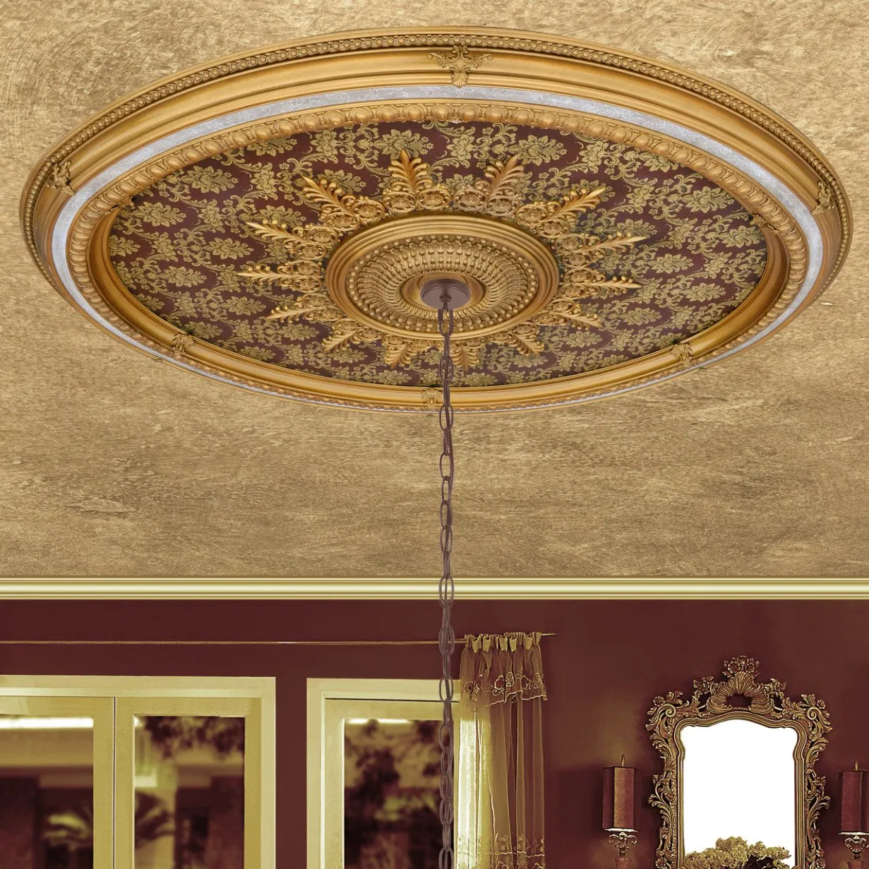 Banruo Sands Gilded Ring Artisan Ceiling Industrial Design Interior Decor