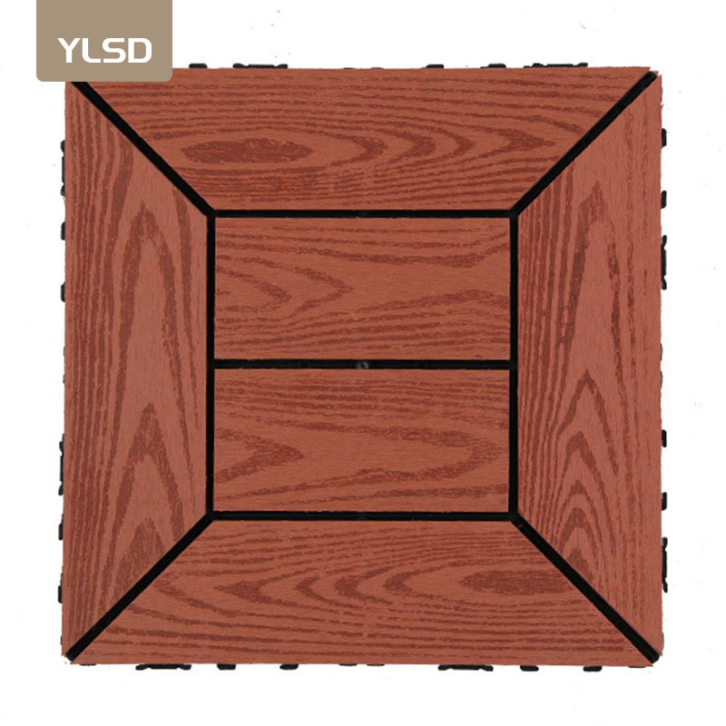 Waterproof Cheap Price Wood Plastic Composite Interlocking Decking Tiles WPC DIY Floor 300*300mm