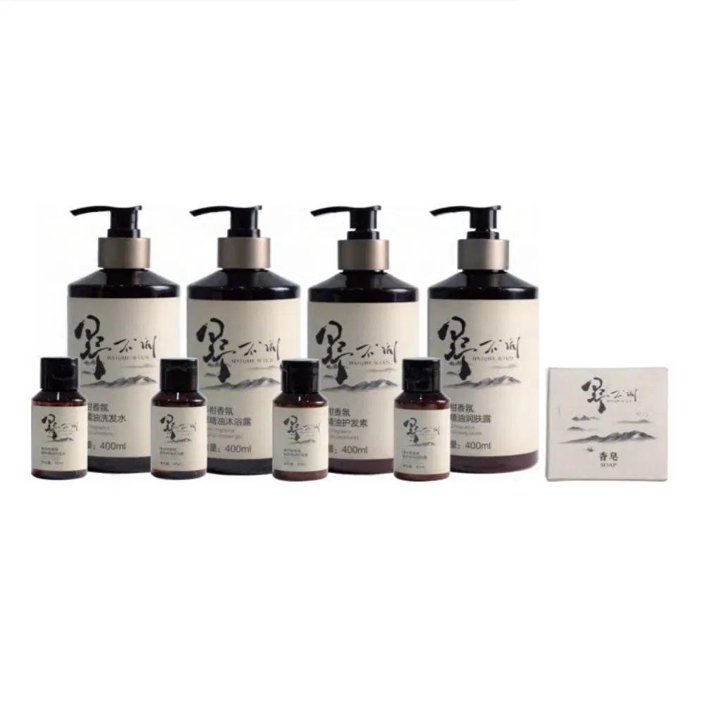 Star Hotel 400ml Bergamot Essence Essential Oil Shampoo Conditioner Shower Gel Moisturizing Lotion Wash and Care Set Gentle and Nourishing