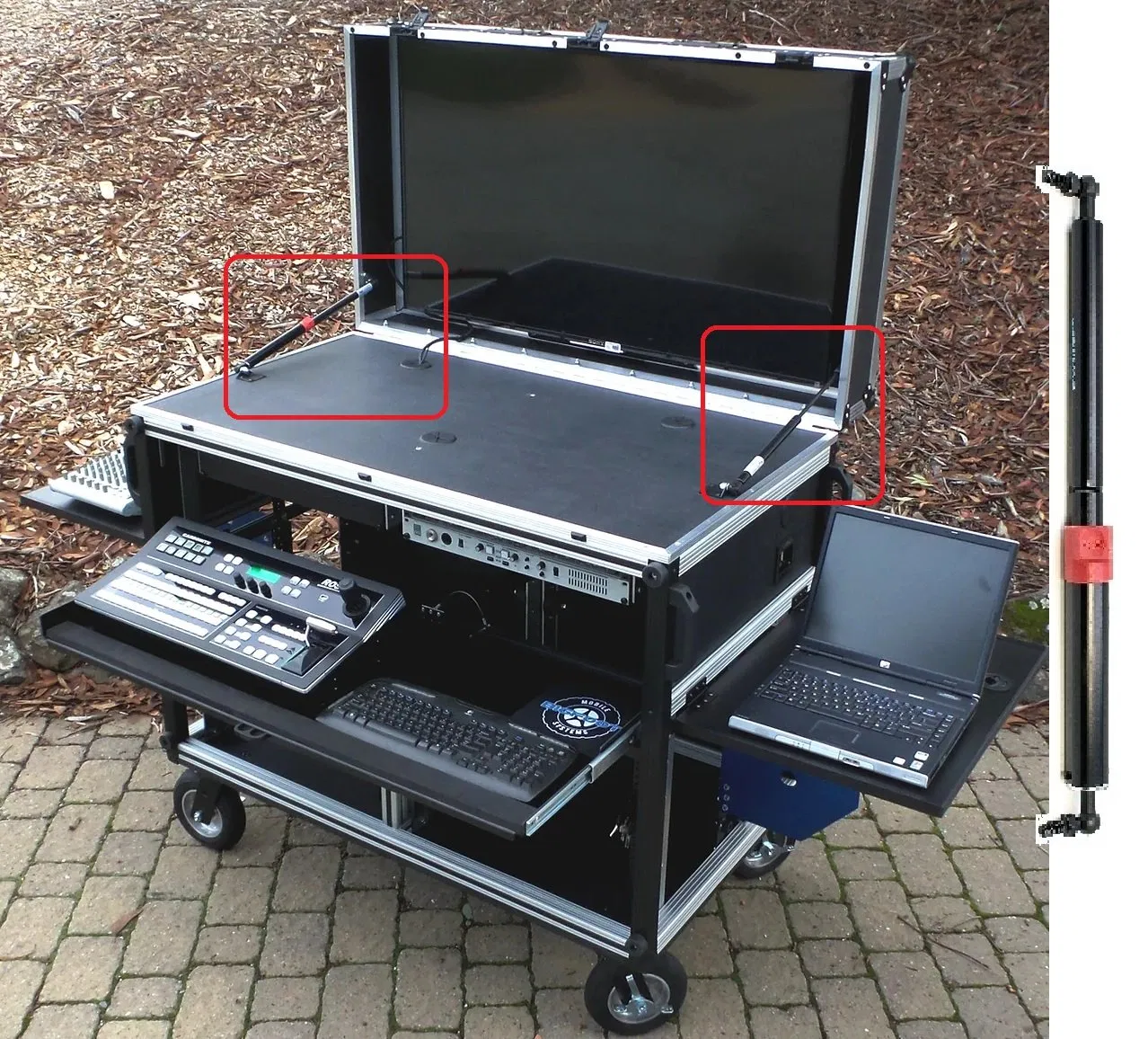 Industrial Gas Spring with Locking Shroud for Safety