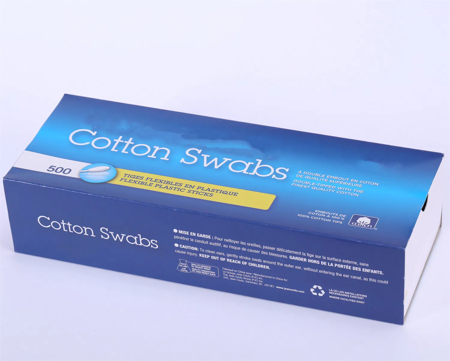 Sample Customization 500PCS Plastic Stick Cotton Buds Make up Remover Cotton Swab in Drawer Carton