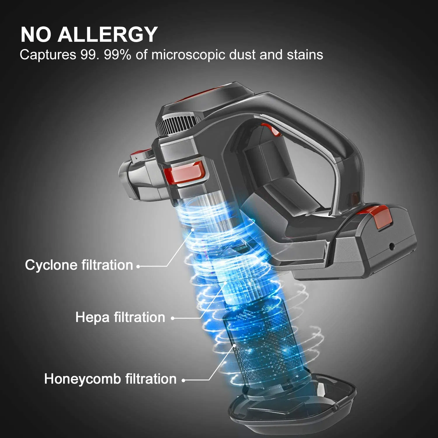 Liyyou 2-in-1 Cordless Vacuum Cleaner with Detachable Battery