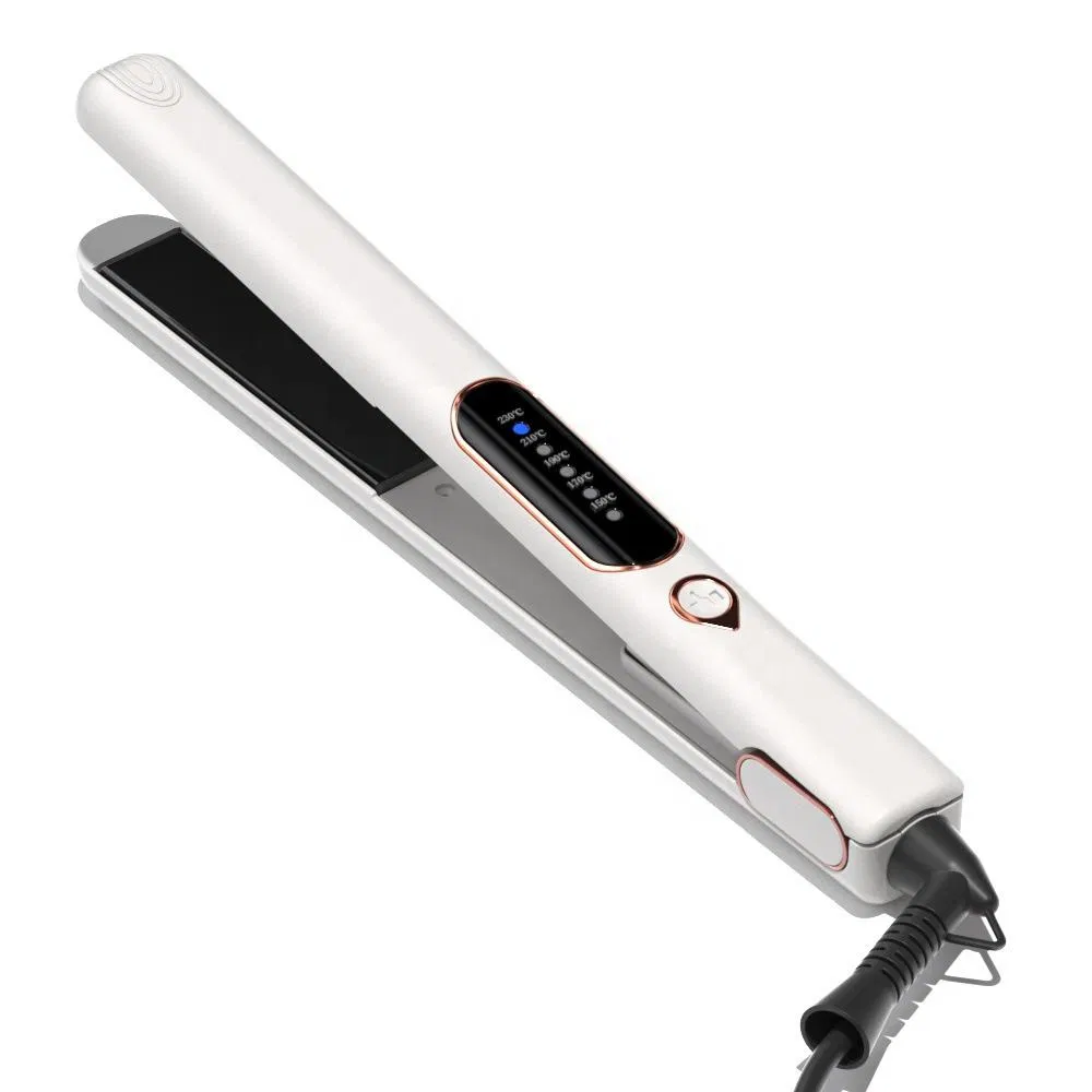 Save 1 Inch Ceramic Plate Hair Straightener with LED Temperature Control for Safe Styling. Dual-Purpose Electric Splint Works for Both Straightening and Curling