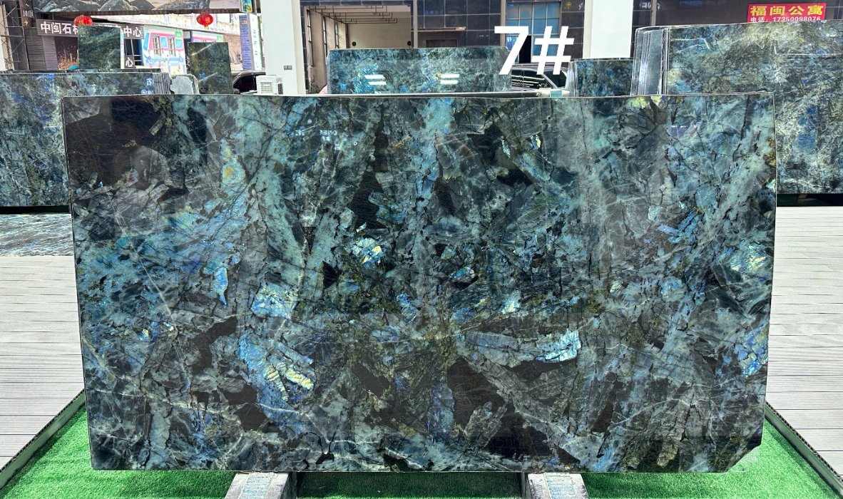 Lemurian Blue, Labradorite Blue Granite Slabs for Kitchen and Countertop, Table