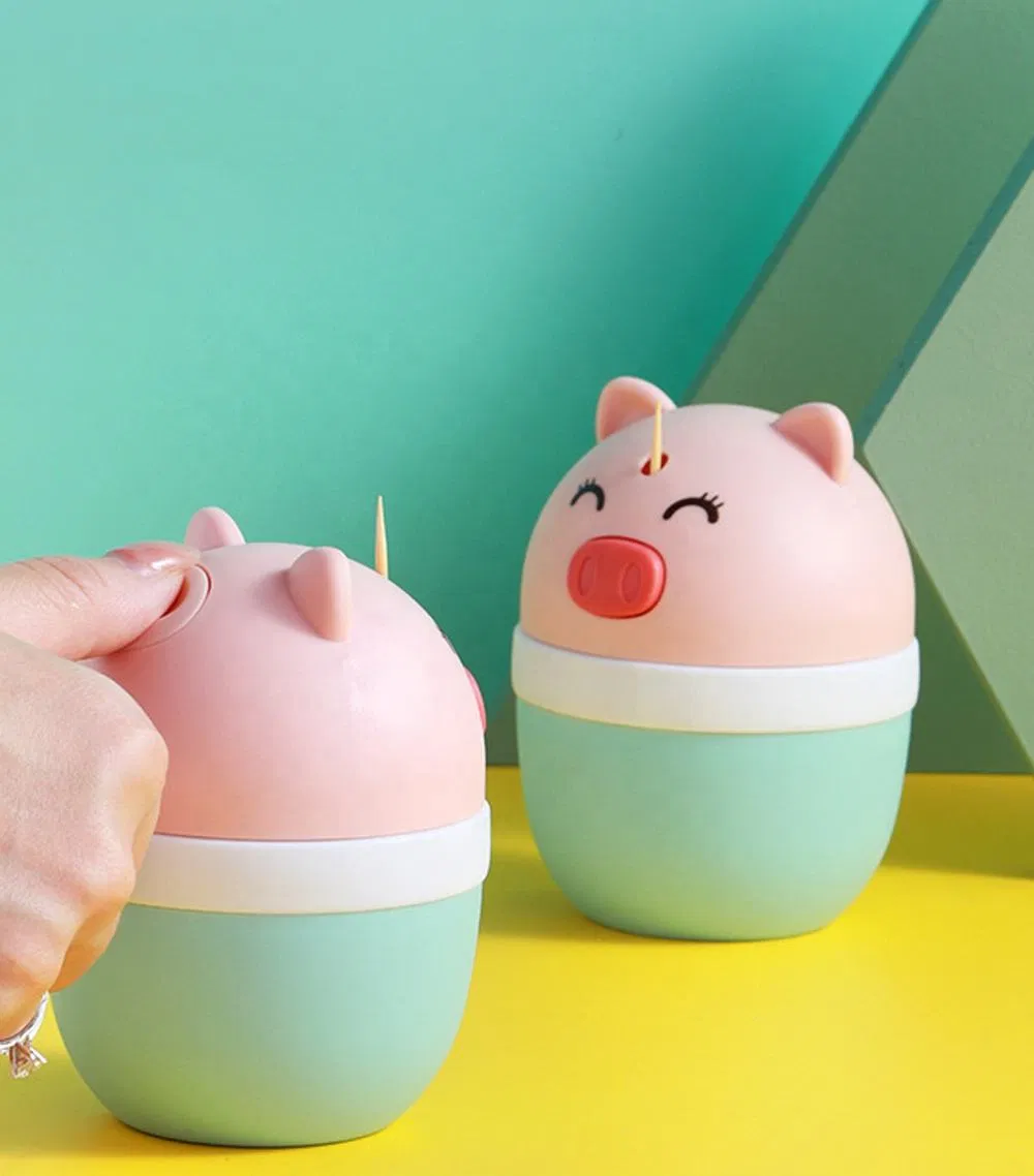Stock Lovely Animal Pig Shape Portable Toothpick Dispenser for Home KTV Restaurant
