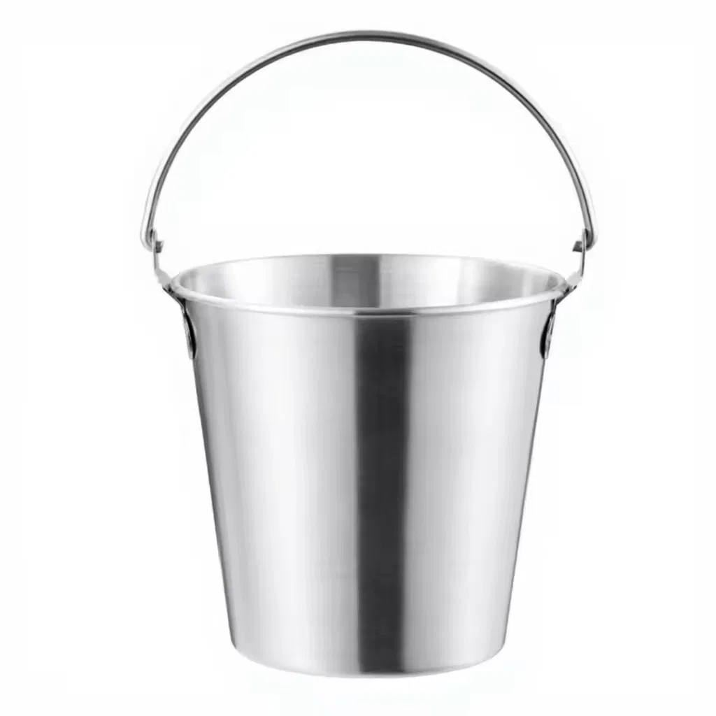 Champagne Ice Bucket 304 Stainless Steel Thickened Ice Cube Bucket for KTV Bar Red Wine Beer Single Layer Snack Basket Ice Tongs