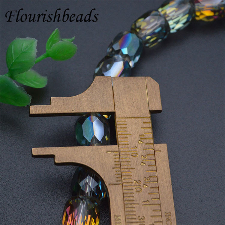 DIY Jewelry Making Supplies Various Colors Faceted Glass Cylinder Tube Beads