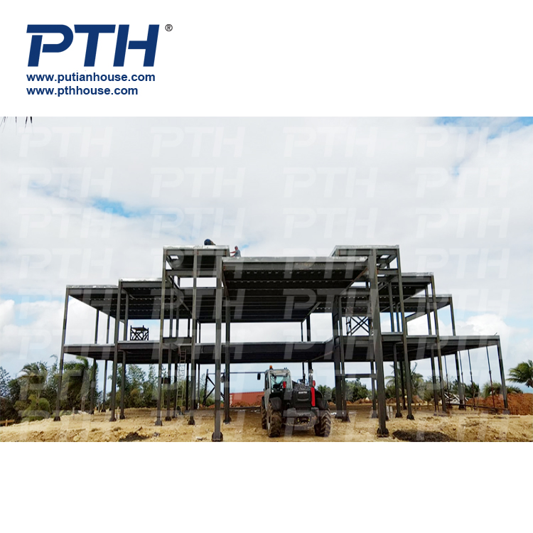 Steel Structure Framed Commercial Office Building and Structural Steel Truss Prefab Construction with Drawing
