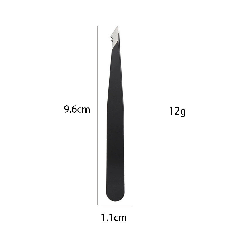 Pointed Slant Tip Precision Stainless Steel Lash Isolation Eyelash Extension Eyebrow Tweezers