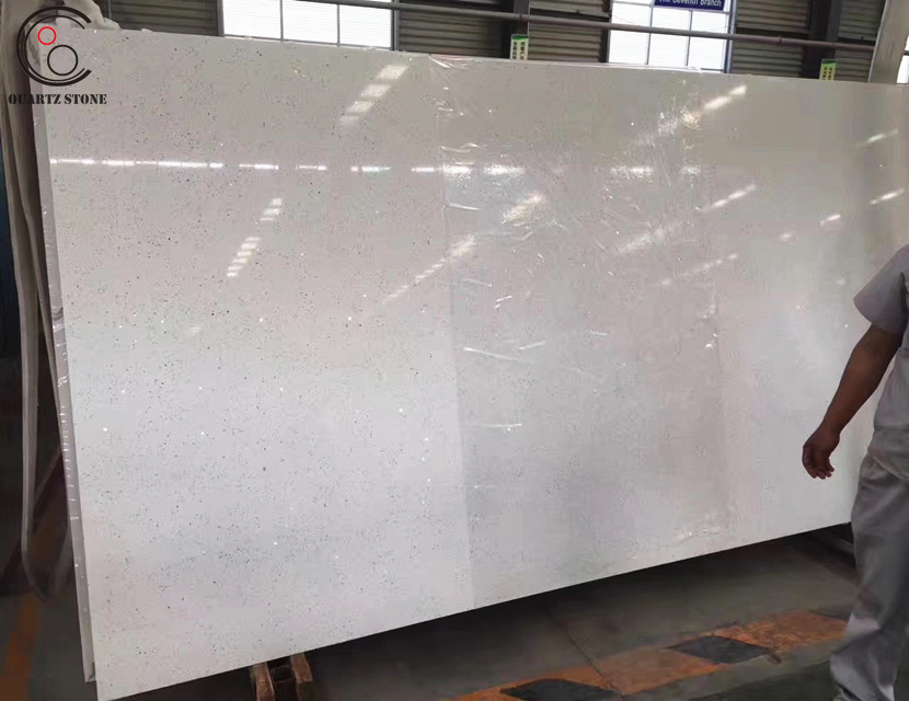 Basic Color Sparkle White Artificial Quartz Stone with SGS Certification