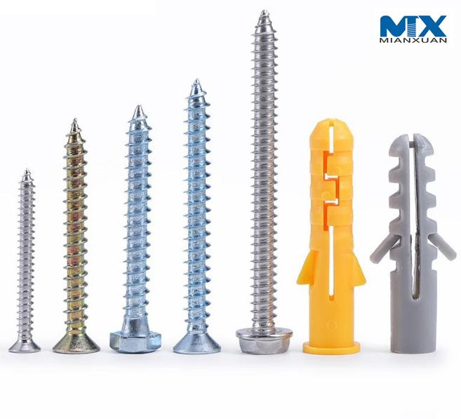 Nylon Expansion Screw Carbon Steel Anchor Screw Plastic Self Tapping Nylon Expansion Screw for Wall