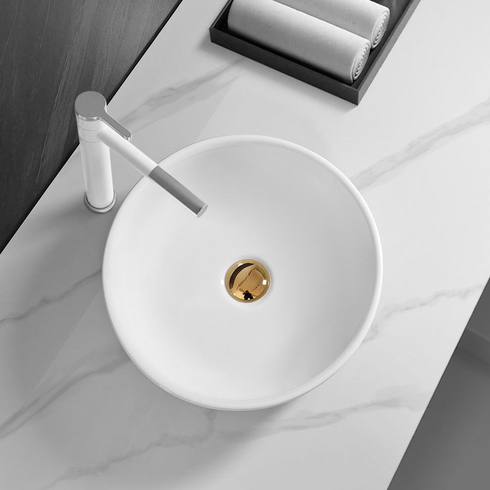 Керамическая раковина для ванной, круглая, накладная