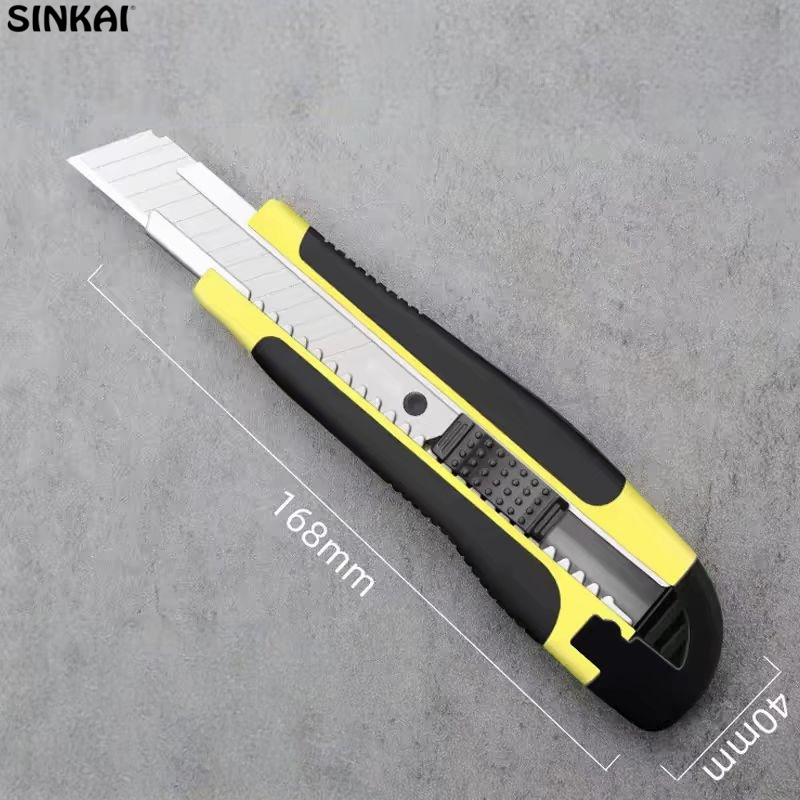Small Portable Industrial Grade Multi Functional Stainless Steel Utility Knife Slide Open Blade Plastic Handle
