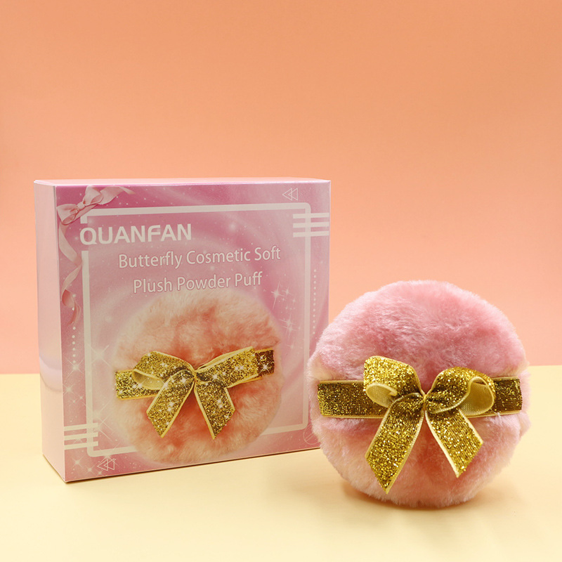 Big Round Bloom Powder, Talcum Powder, Extra-Large Hand Hook Ribbon Puff