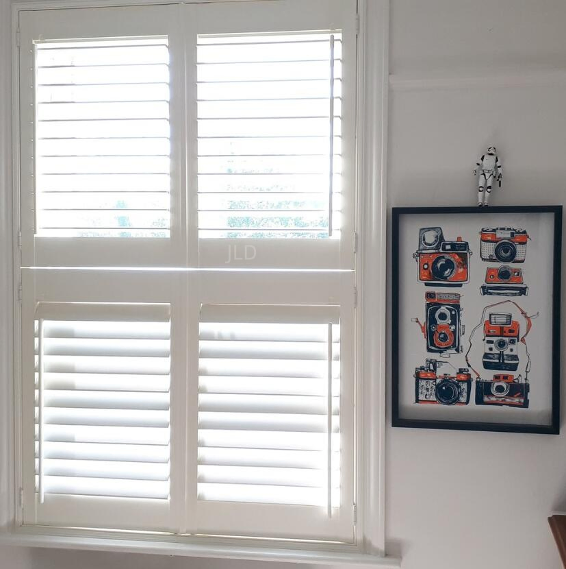 Custom Wood Horizontal Louver Plantation Shutter Window Shutter Blinds