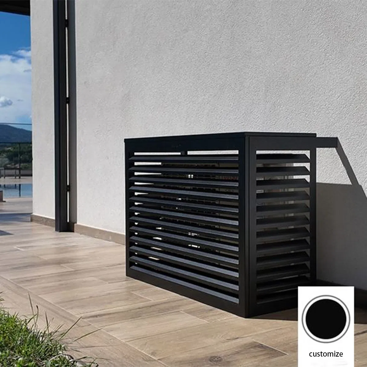 Outdoor Prefabricated Perforated Fireproofing Decorate Aluminum Air Conditioner Outdoor Protective Cover