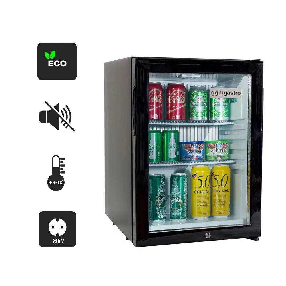 Commercial Display Mini Bar Countertop Display Showcase Gas LPG Absorption No Frost for Fruit Cooler Beverage Glass Cooler Fridge Refrigerator