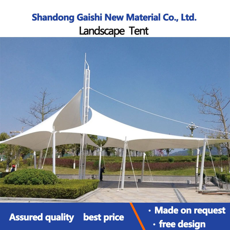 PVDF Coated Tensile Membrane Structure Shed Tent for Landscape Sunshade