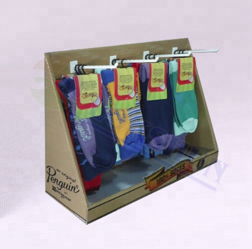 Cardboard Socks PDQ Display Case OEM Retail Paper Countertop Display Box Factory Price