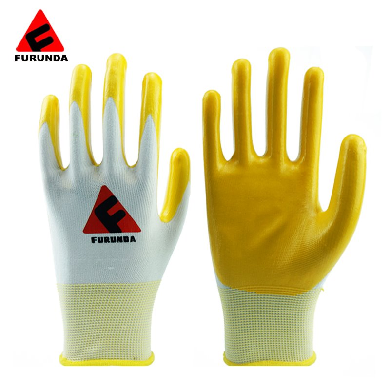 Industrial Construction Garden Nitrile Coated Safety Work Gloves