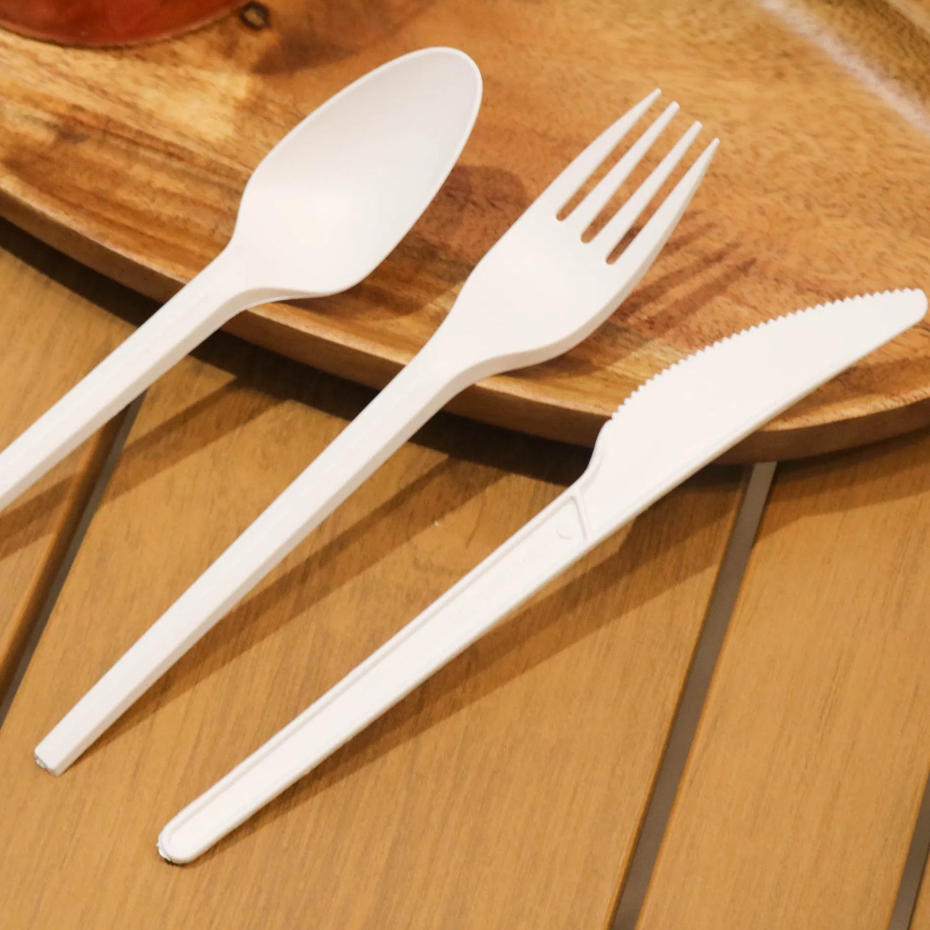 Custom Logo 170mm Corn Starch Plant Knife Disposable Cutlery Tableware