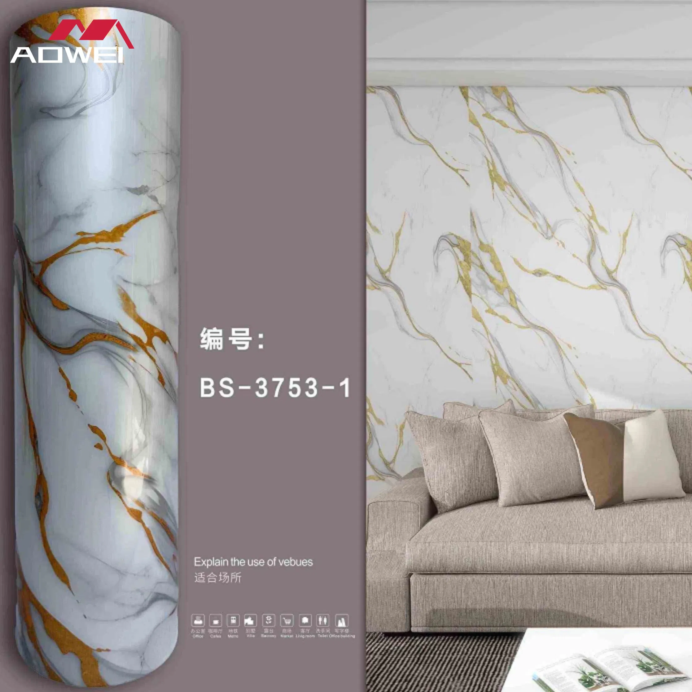 Elegant Marble Design Peel and Stick Wall Sticker Sheets