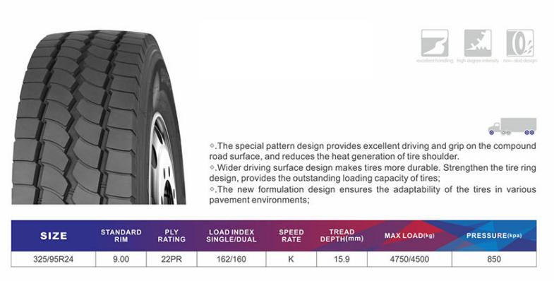 Шины грузовые радиальные 325/95R24, 255/70R22.5, 275/70R22.5