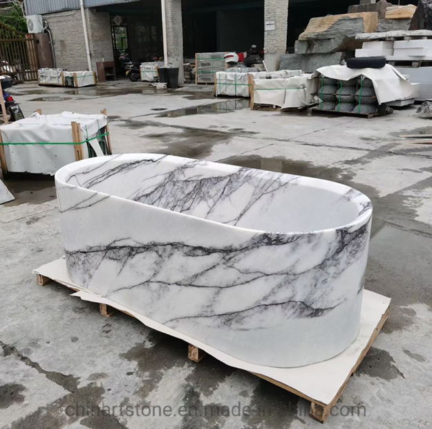 Бело-серый мраморный джакузи Nature Stone