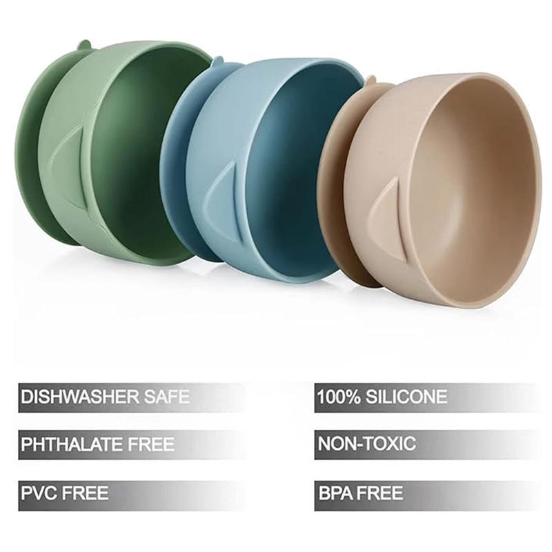 Personalised Funny Design Silicon Kids Tableware BPA Free Separate Baby Feeding Bowl
