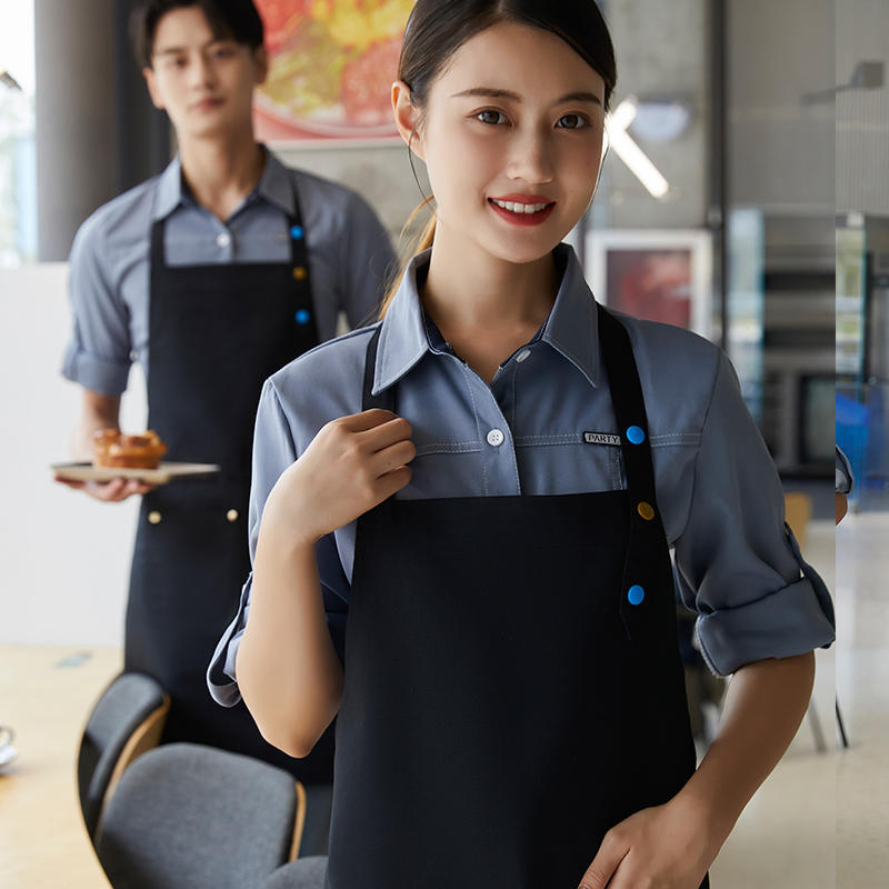 Csjd-F2305#Polyester-Cotton Canvas Kitchen Dirt-Resistant and Wear-Resistant Halterneck Adjustable Apron