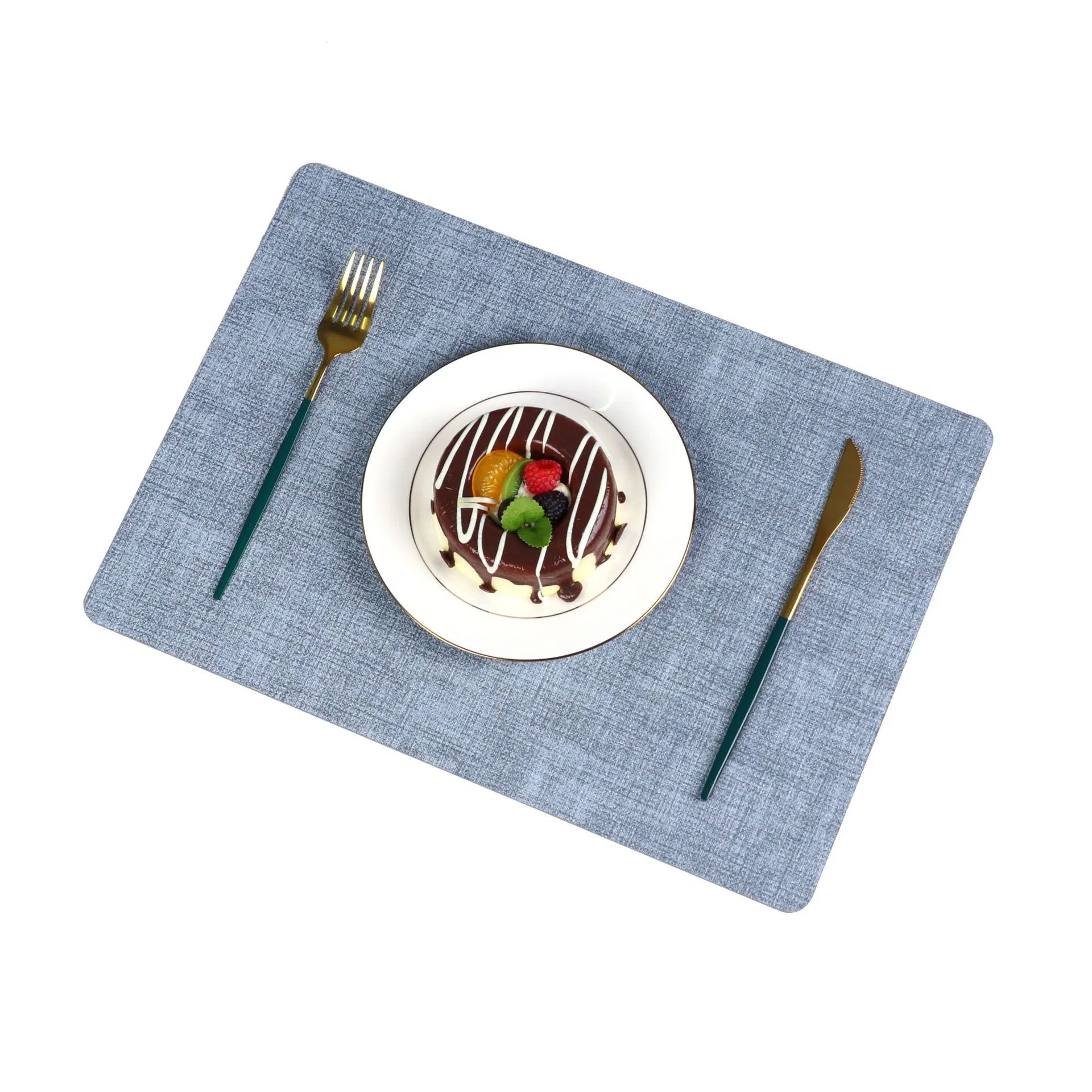 High Quality Luxury Rectangle PU Leather Table Mats Pads Plate Mat Placemat for Kitchen Dining Waterproof Oil Edged Placemats